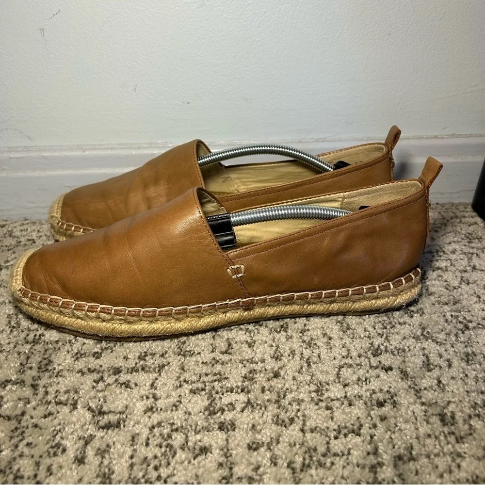 Sam Edelman Brown Kesia Espadrille Leather Slip-On Loafers Size 9.5